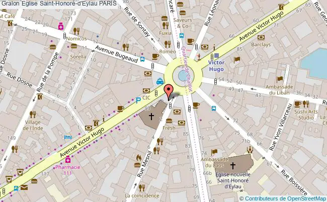 plan Eglise Saint-honoré-d'eylau Paris PARIS