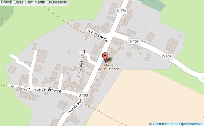 plan Eglise Saint Martin  Boussenois Boussenois