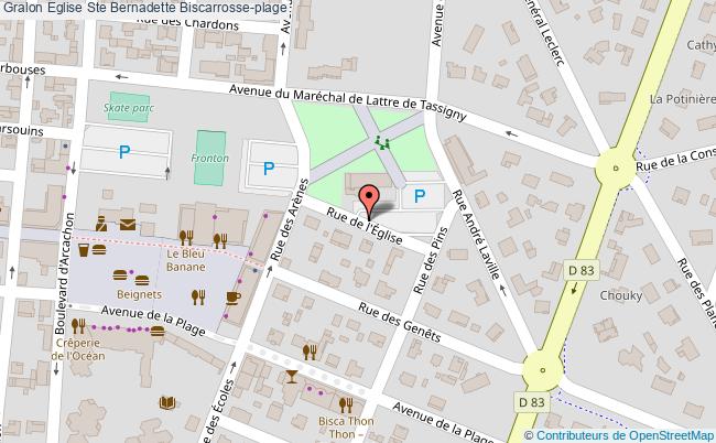 plan Eglise Ste Bernadette Biscarrosse-plage Biscarrosse-plage