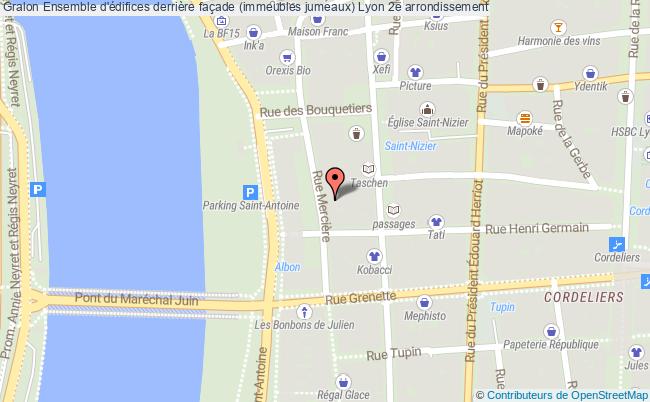 plan Ensemble D'édifices Derrière Façade (immeubles Jumeaux) Lyon 2e Arrondissement Lyon 2e arrondissement