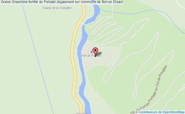 plan Ensemble Fortifié Du Portalet (également Sur Commune De Borce) Etsaut Etsaut