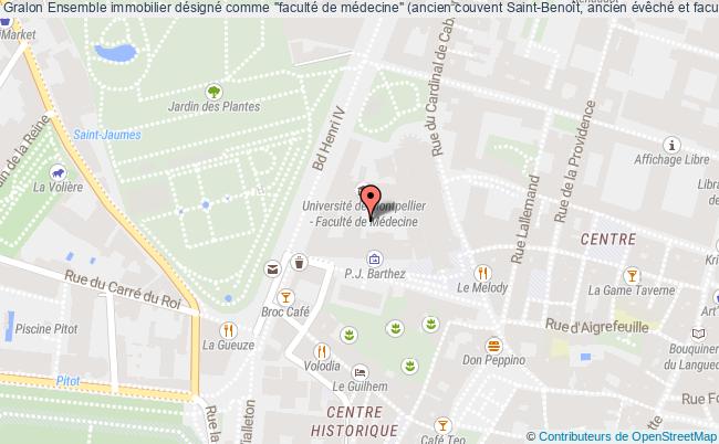 plan Ensemble Immobilier Désigné Comme "faculté De Médecine" (ancien Couvent Saint-benoît, Ancien évêché Et Faculté De Médecine Avec Le Musée D'anatomie) Montpellier Montpellier