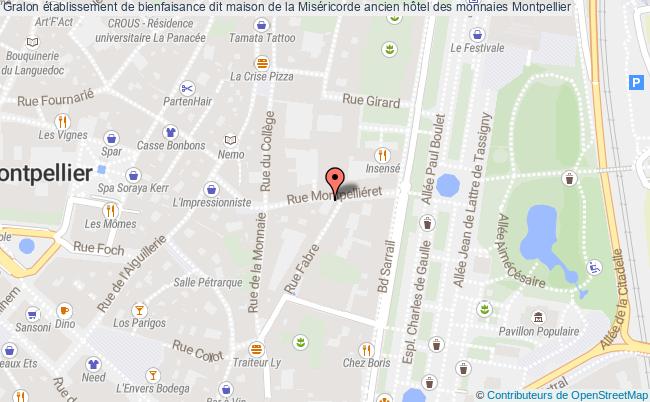 plan établissement De Bienfaisance Dit Maison De La Miséricorde Ancien Hôtel Des Monnaies Montpellier Montpellier