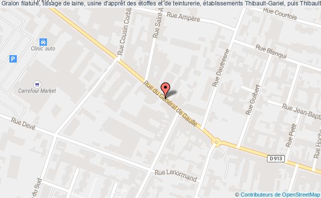 plan Filature, Tissage De Laine, Usine D'apprêt Des étoffes Et De Teinturerie, établissements Thibault-gariel, Puis Thibault Frères, Actuellement Supermarché, Immeuble à Appartements Et Commissariat De Pol Elbeuf Elbeuf