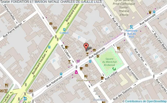 plan Fondation Et Maison Natale Charles De Gaulle Lille LILLE