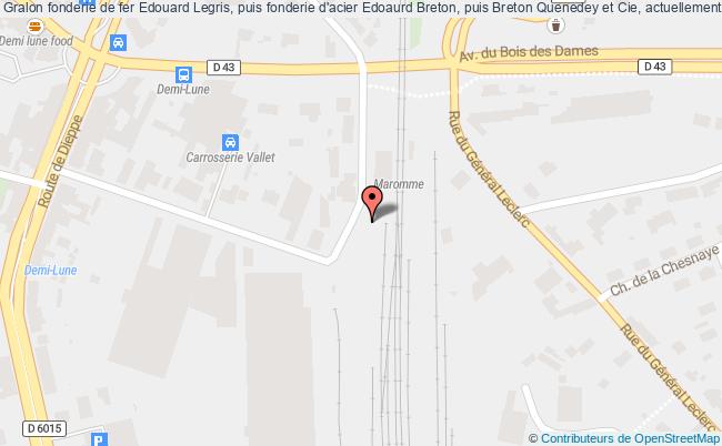 plan Fonderie De Fer Edouard Legris, Puis Fonderie D'acier Edoaurd Breton, Puis Breton Quenedey Et Cie, Actuellement Usine De Construction Mécanique (de Pompes Centrifuges) Ksb Déville-lès-rouen Déville-lès-Rouen