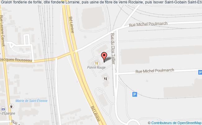 plan Fonderie De Fonte, Dite Fonderie Lorraine, Puis Usine De Fibre De Verre Roclaine, Puis Isover Saint-gobain Saint-etienne-du-rouvray Saint-Etienne-du-Rouvray