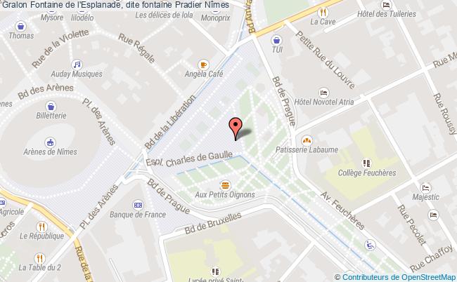 plan Fontaine De L'esplanade, Dite Fontaine Pradier Nîmes Nîmes