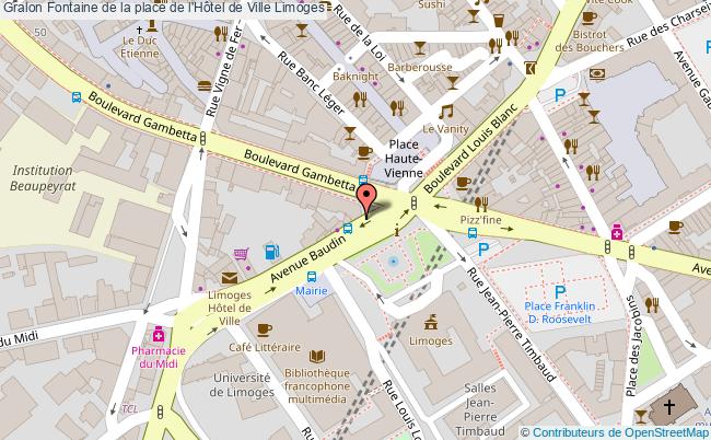 plan Fontaine De La Place De L'hôtel De Ville Limoges Limoges