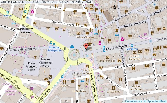 plan Fontaines Du Cours Mirabeau Aix En Provence AIX EN PROVENCE
