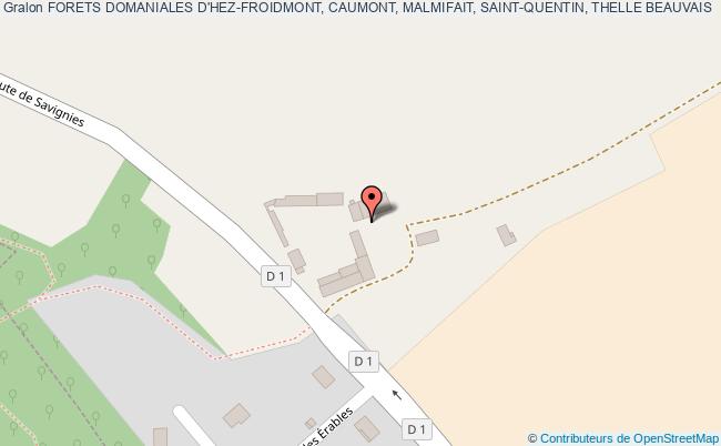 plan Forets Domaniales D'hez-froidmont, Caumont, Malmifait, Saint-quentin, Thelle Beauvais BEAUVAIS