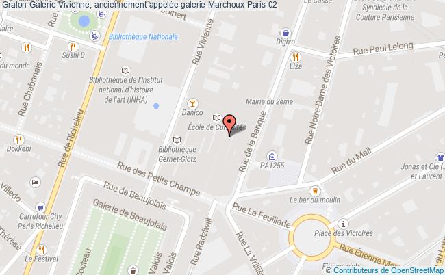 plan Galerie Vivienne, Anciennement Appelée Galerie Marchoux Paris 02 Paris 02