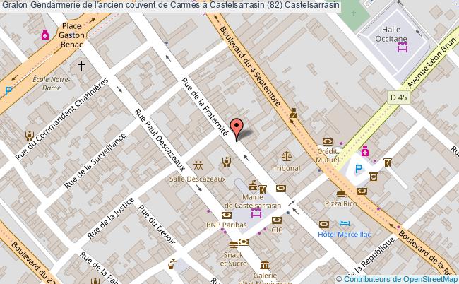 plan Gendarmerie De L'ancien Couvent De Carmes à Castelsarrasin (82) Castelsarrasin Castelsarrasin