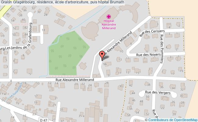 plan Gragenbourg, Résidence, école D'arboriculture, Puis Hôpital Brumath Brumath