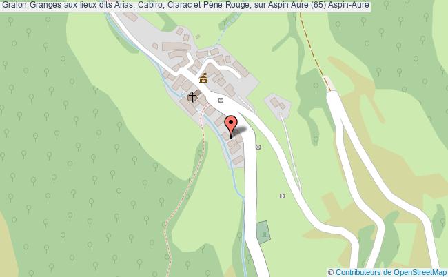 plan Granges Aux Lieux Dits Arias, Cabiro, Clarac Et Pène Rouge, Sur Aspin Aure (65) Aspin-aure Aspin-Aure