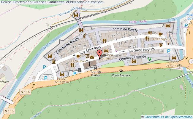 plan Grottes Des Grandes Canalettes Villefranche-de-conflent Villefranche-de-conflent