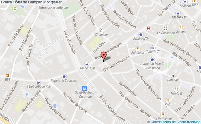 plan Hôtel De Campan Montpellier Montpellier