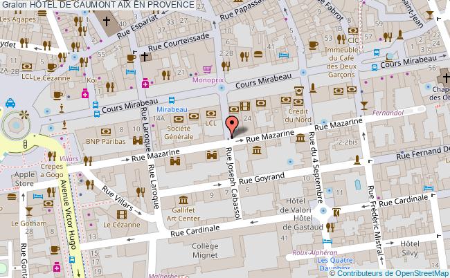 plan HÔtel De Caumont Aix En Provence AIX EN PROVENCE