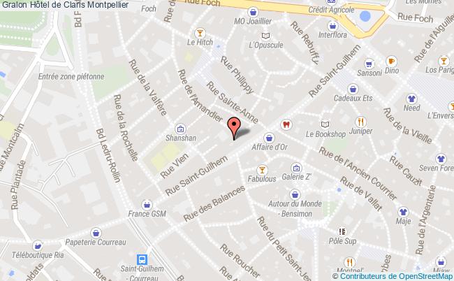 plan Hôtel De Claris Montpellier Montpellier