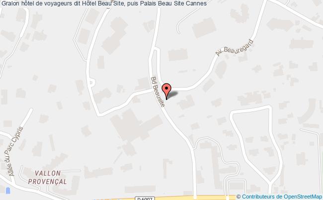 plan Hôtel De Voyageurs Dit Hôtel Beau Site, Puis Palais Beau Site Cannes Cannes