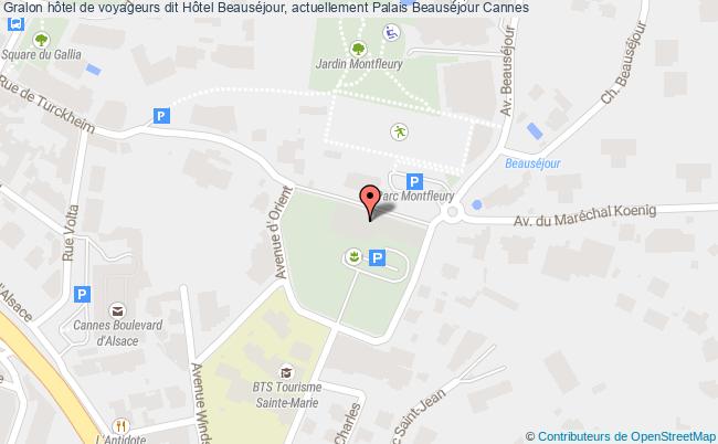 plan Hôtel De Voyageurs Dit Hôtel Beauséjour, Actuellement Palais Beauséjour Cannes Cannes