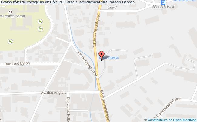 plan Hôtel De Voyageurs Dit Hôtel Du Paradis, Actuellement Villa Paradis Cannes Cannes