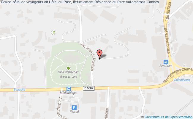plan Hôtel De Voyageurs Dit Hôtel Du Parc, Actuellement Résidence Du Parc Vallombrosa Cannes Cannes