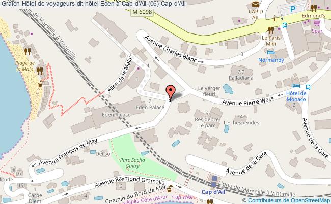 plan Hôtel De Voyageurs Dit Hôtel Eden à Cap-d'ail (06) Cap-d'ail Cap-d'Ail
