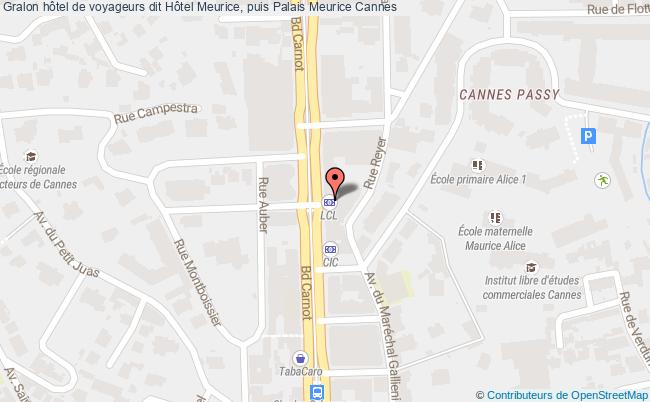 plan Hôtel De Voyageurs Dit Hôtel Meurice, Puis Palais Meurice Cannes Cannes