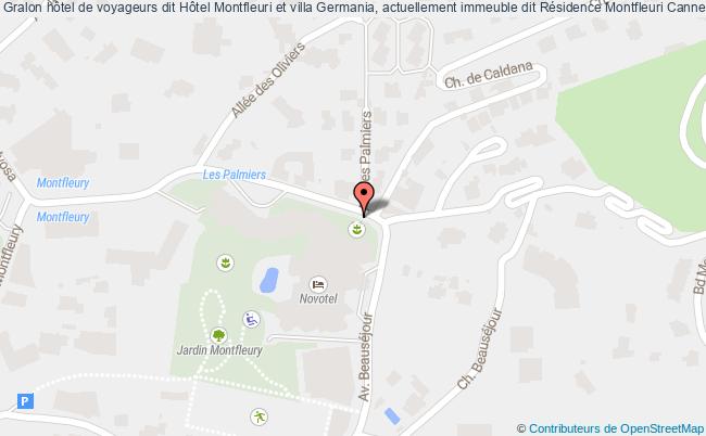 plan Hôtel De Voyageurs Dit Hôtel Montfleuri Et Villa Germania, Actuellement Immeuble Dit Résidence Montfleuri Cannes Cannes