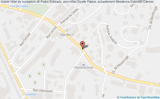 plan Hôtel De Voyageurs Dit Palais Eldorado, Puis Hôtel Elysée Palace, Actuellement Résidence Eldorado Cannes Cannes