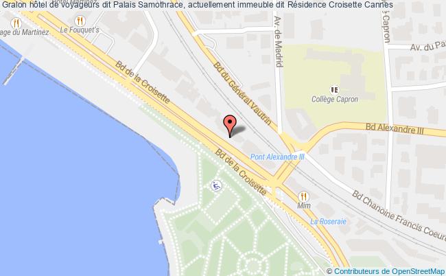 plan Hôtel De Voyageurs Dit Palais Samothrace, Actuellement Immeuble Dit Résidence Croisette Cannes Cannes