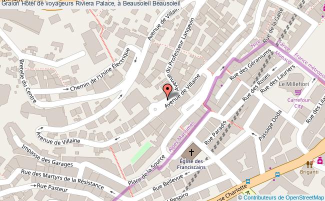 plan Hôtel De Voyageurs Riviera Palace, à Beausoleil Beausoleil Beausoleil