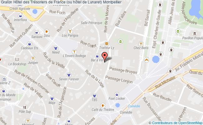 plan Hôtel Des Trésoriers De France (ou Hôtel De Lunaret) Montpellier Montpellier