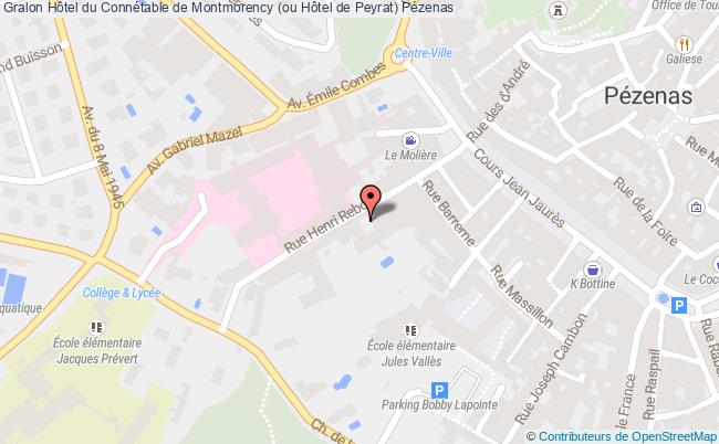 plan Hôtel Du Connétable De Montmorency (ou Hôtel De Peyrat) Pézenas Pézenas