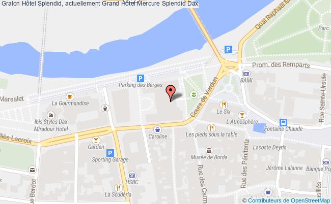 plan Hôtel Splendid, Actuellement Grand Hôtel Mercure Splendid Dax Dax