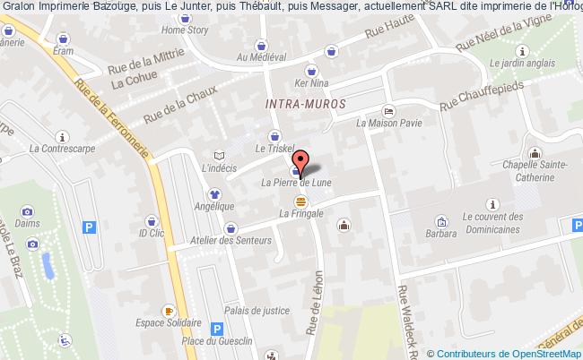 plan Imprimerie Bazouge, Puis Le Junter, Puis Thébault, Puis Messager, Actuellement Sarl Dite Imprimerie De L'horloge Dinan Dinan