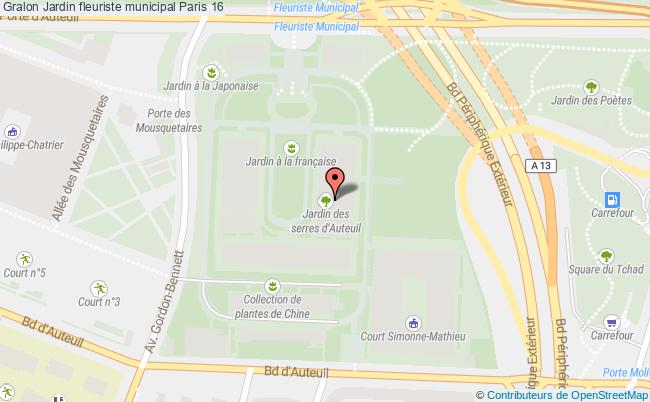 plan Jardin Fleuriste Municipal Paris 16 Paris 16