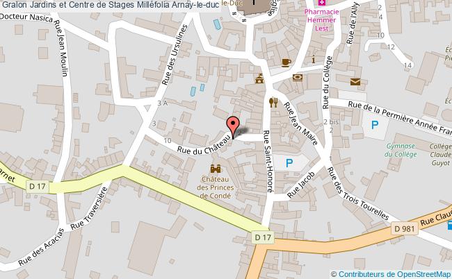 plan Jardins Et Centre De Stages Milléfolia Arnay-le-duc Arnay-le-duc