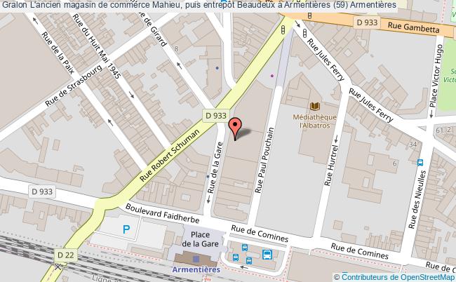 plan L'ancien Magasin De Commerce Mahieu, Puis Entrepôt Beaudeux à Armentières (59) Armentières Armentières