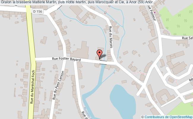 plan La Brasserie Malterie Martin, Puis Hotte Martin, Puis Warocquier Et Cie, à Anor (59) Anor Anor