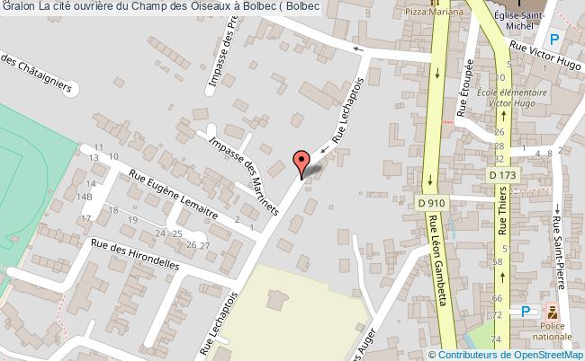 plan La Cité Ouvrière Du Champ Des Oiseaux à Bolbec ( Bolbec Bolbec