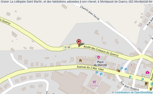 plan La Collégiale Saint Martin, Et Des Habitations Adossées à Son Chevet, à Montpezat De Quercy (82) Montpezat-de-quercy Montpezat-de-Quercy