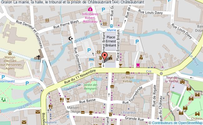 plan La Mairie, La Halle, Le Tribunal Et La Prison De Châteaubriant (44) Châteaubriant Châteaubriant