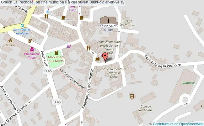 plan La Pêchoire, Piscine Municipale à Ciel Ouvert Saint-didier-en-velay Saint-didier-en-velay