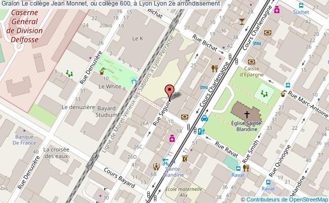 plan Le Collège Jean Monnet, Ou Collège 600, à Lyon Lyon 2e Arrondissement Lyon 2e arrondissement