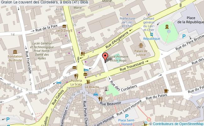 plan Le Couvent Des Cordeliers, à Blois (41) Blois Blois