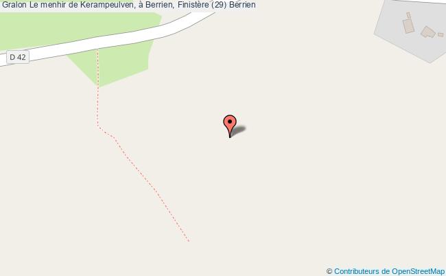 plan Le Menhir De Kerampeulven, à Berrien, Finistère (29) Berrien Berrien