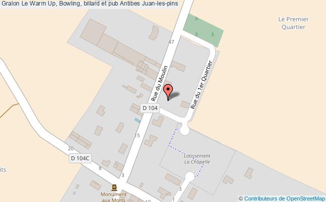 plan Le Warm Up, Bowling, Billard Et Pub Antibes Juan-les-pins Antibes Juan-les-pins