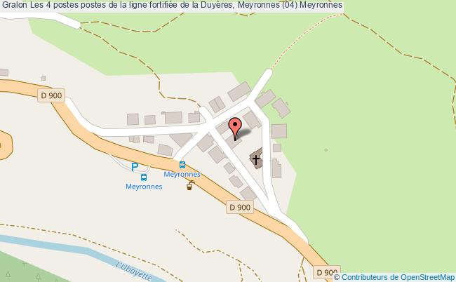 plan Les 4 Postes Postes De La Ligne Fortifiée De La Duyères, Meyronnes (04) Meyronnes Meyronnes